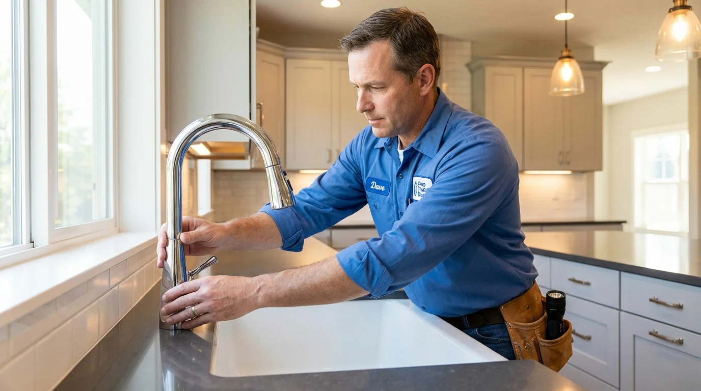 Kitchen faucet installation by Johns Plumbing LLC in East Greenwich